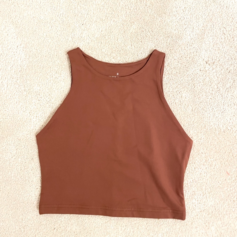 Brown halter tank top
